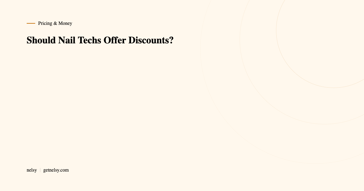 Should nail techs offer discounts